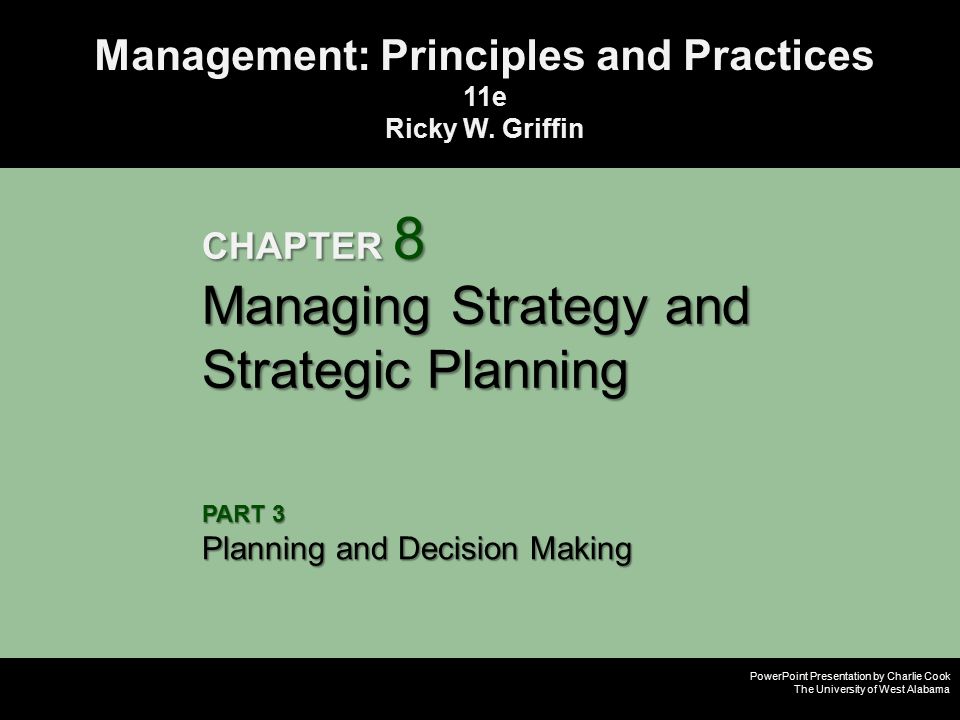 Principles of strategic management and business planning